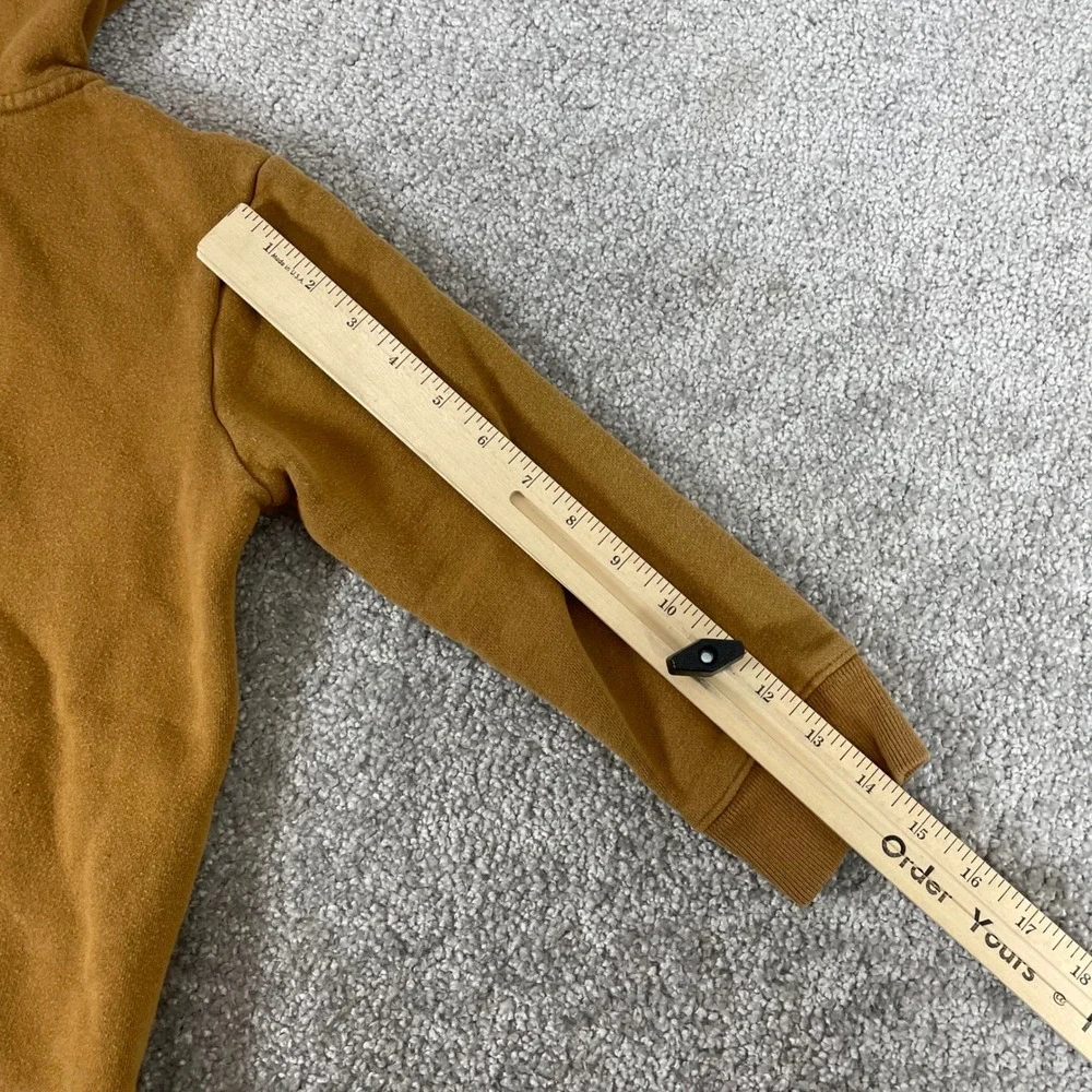 Carhartt Hoodie Kids Boys Size 7 Logo Full Zip Fleece Sweatshirt Brown Teddy